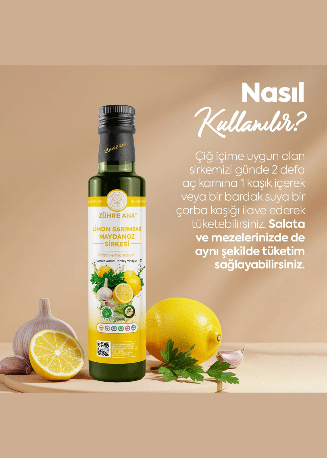 Zühre Ana Zitrone, Knoblauch & Petersilie Essig | Peynircim