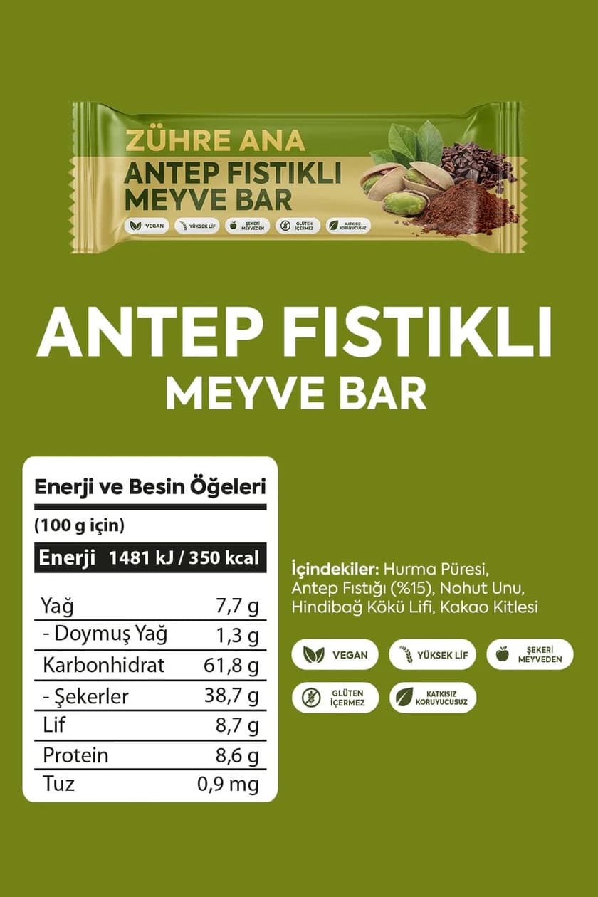 Zühre Ana Fruchtriegel mit Antep - Pistazien | Peynircim