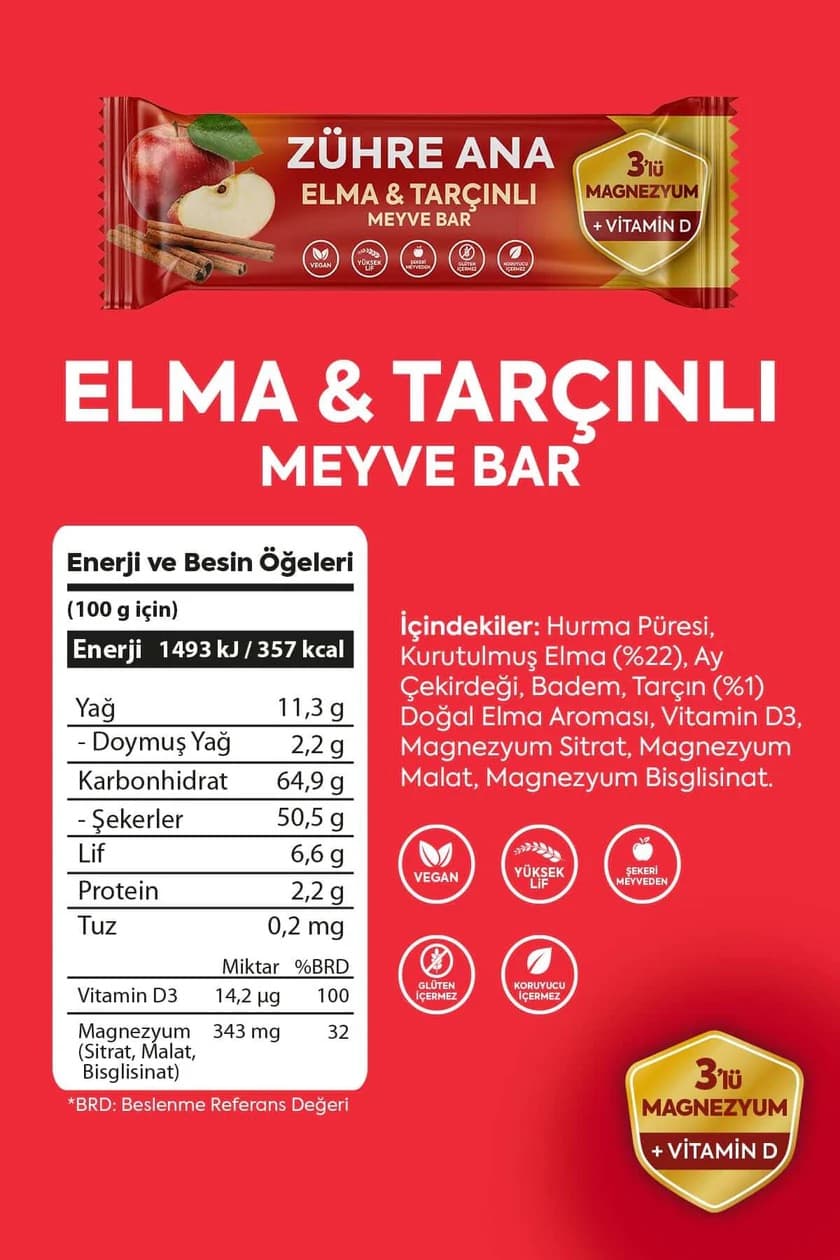 Zühre Ana Apfel - & Zimt - Fruchtriegel | Peynircim