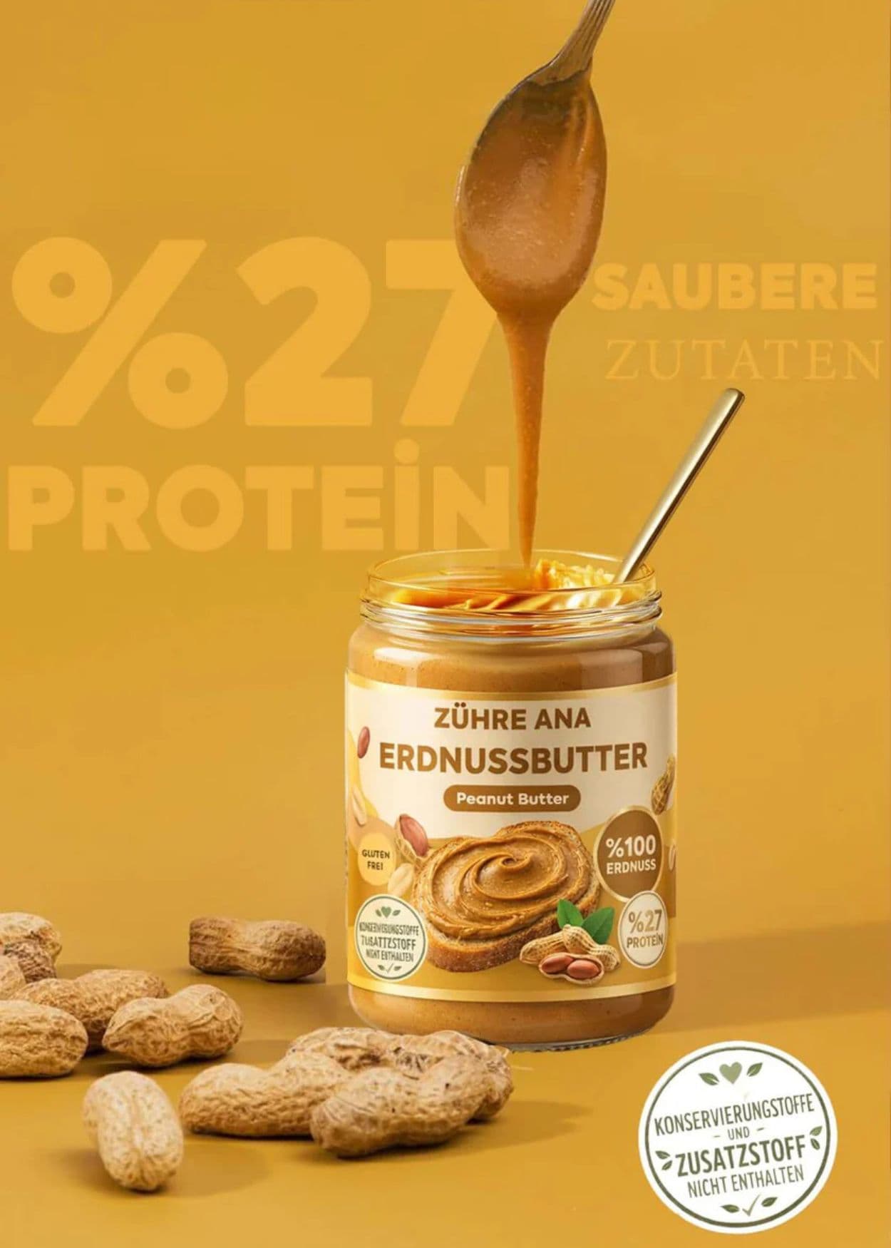 Zühre Ana Zuckerfreie 100% Erdnussbutter