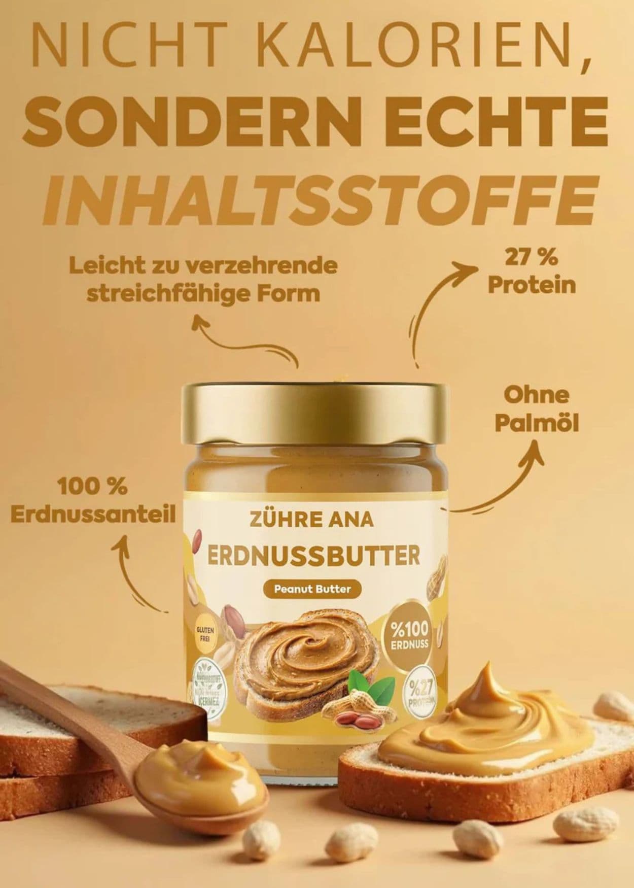 Zühre Ana Zuckerfreie 100% Erdnussbutter