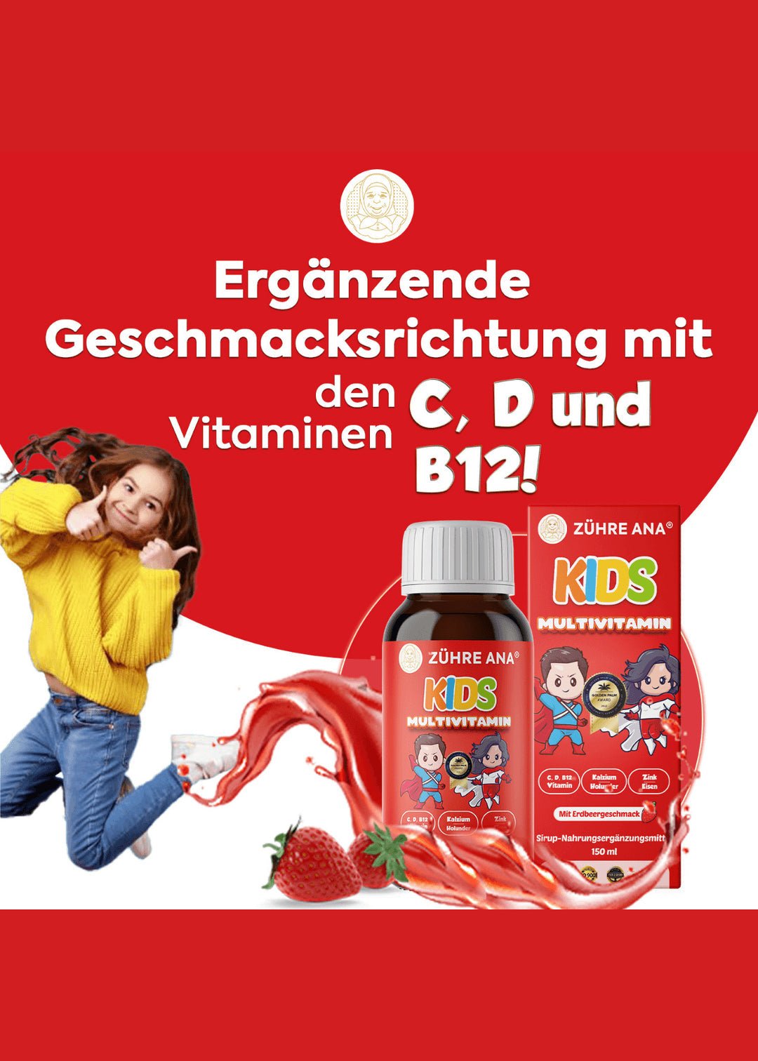 Zühre Ana Kids - Erdbeer Multivitamin Sirup 150ml